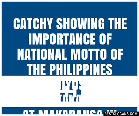 slogan makabansa|Filipino National Motto in Law .